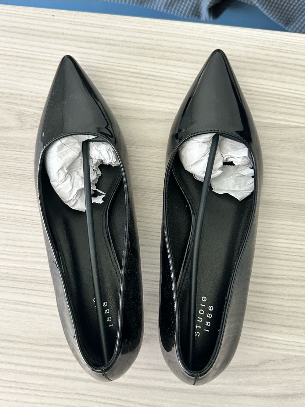 Studio Black Patent Pointed-Toe Heels